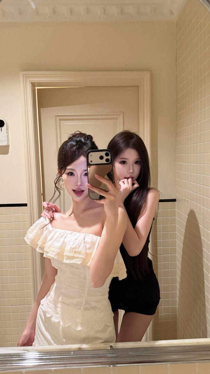姐妹花长得漂亮有身材